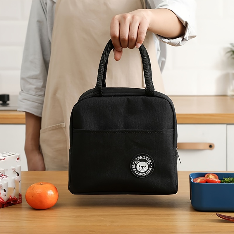 Tote Bag Sublimation - حقيبة غداء معزولة كاتيونية سوداء، حقيبة