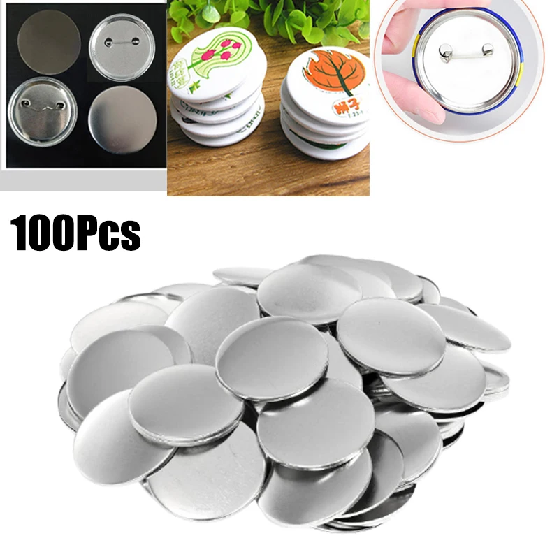Button Badge Blank - 100 قطعة من أجزاء صانع الشارات