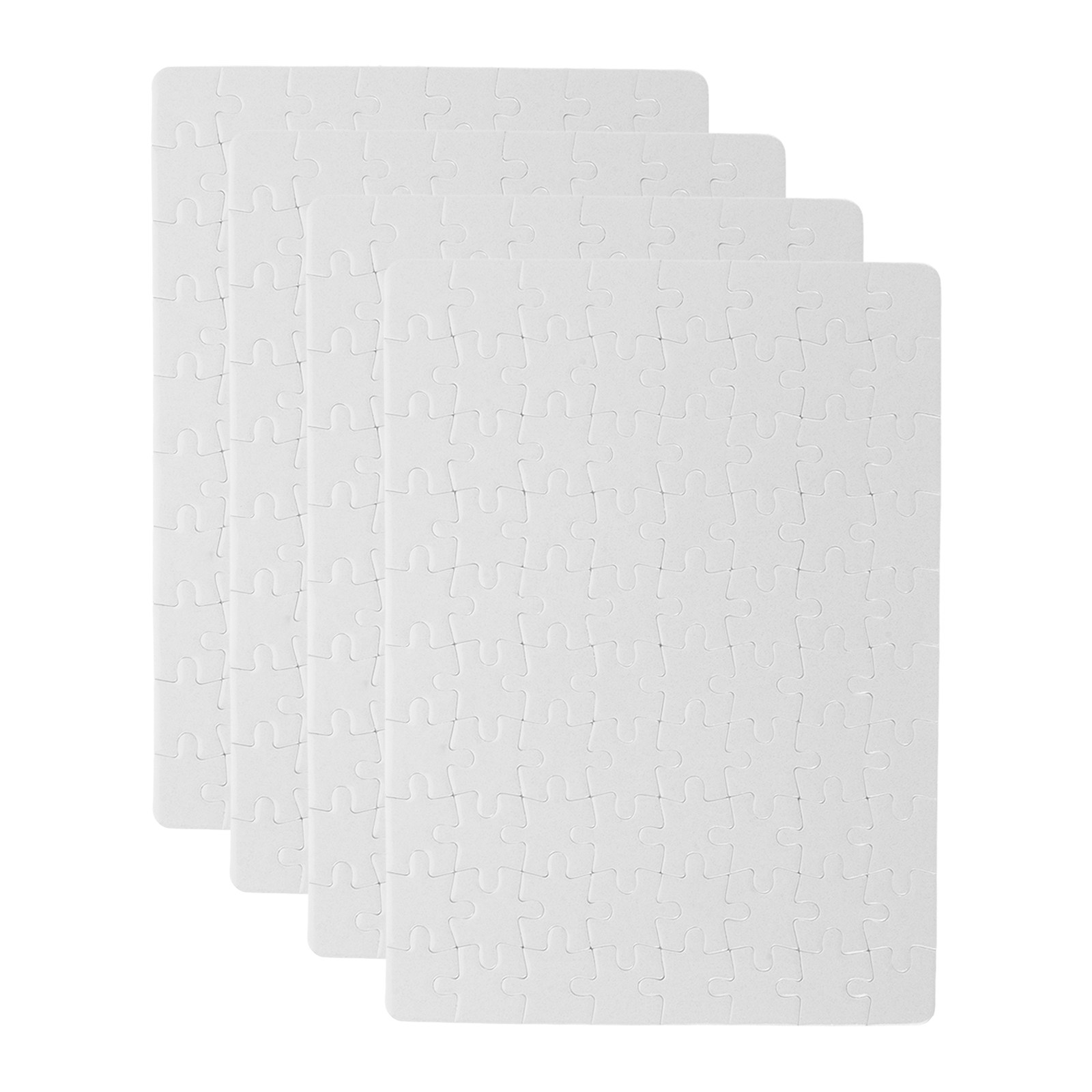 Puzzle Blank White - 4 قطع من ألواح الألغاز الفارغة