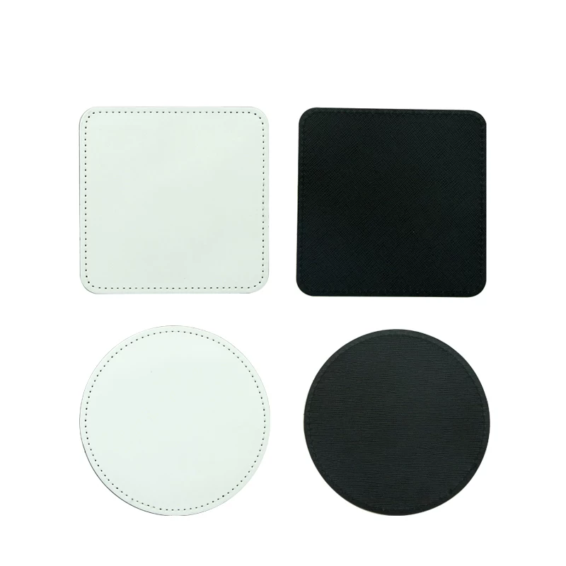 Coaster Sublimation Blank - 10 قطع/مجموعة من حاملات الأكواب الجلدية