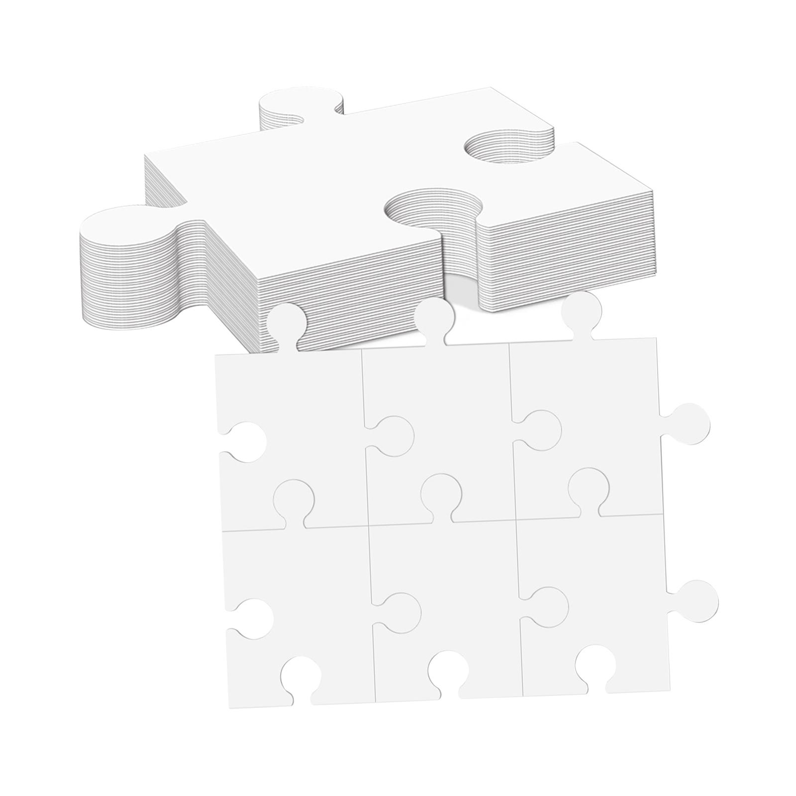 Puzzle Blank White - ألواح كرتونية بيضاء فارغة للألغاز، إكسسوارات
