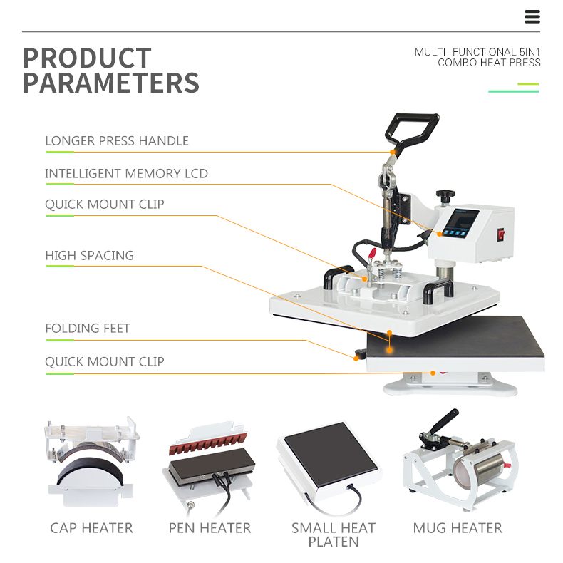 Sublimation Mug White - آلة كبس حراري 8 في 1