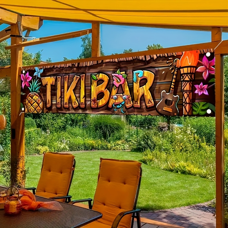 Yard Sign Blank - لافتة Tiki Bar الاستوائية لشاطئ هاواي