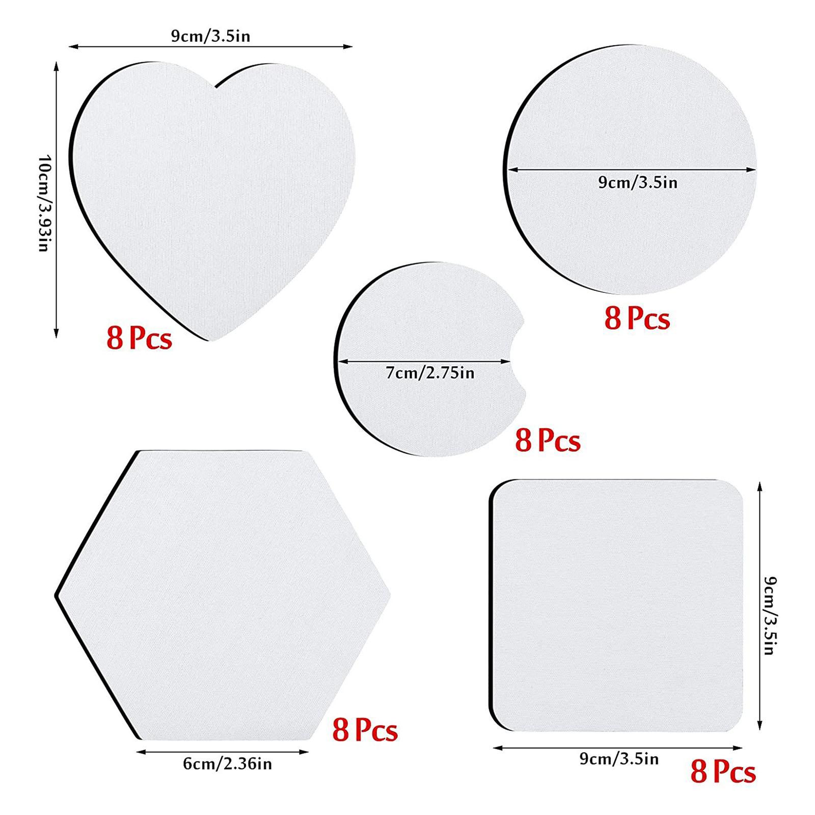 Coaster Sublimation Blank - 40 قطعة من حاملات الأكواب القابلة