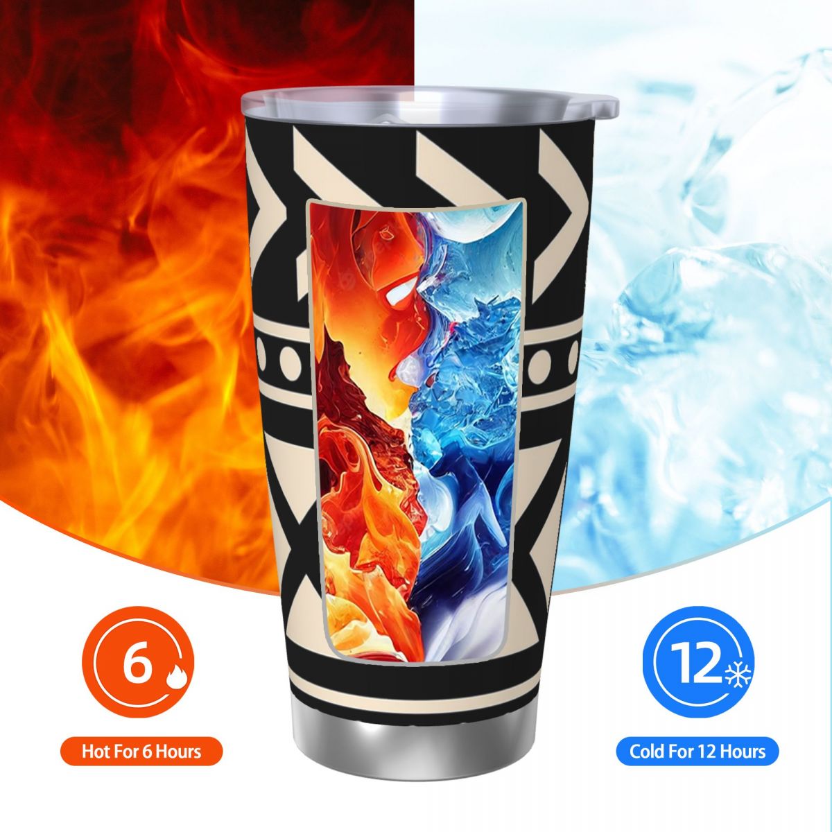 قماش الطين الأفريقي أبيض وأسود - مراجعة Tumbler 20Oz White وسعره
