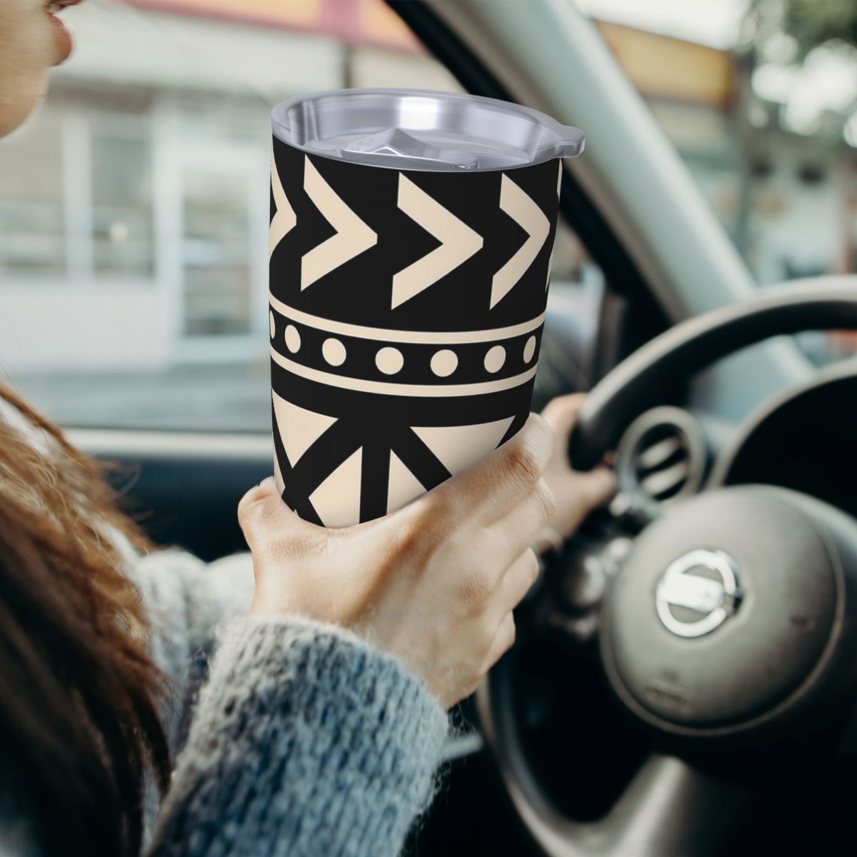 قماش الطين الأفريقي أبيض وأسود - مراجعة Tumbler 20Oz White وسعره