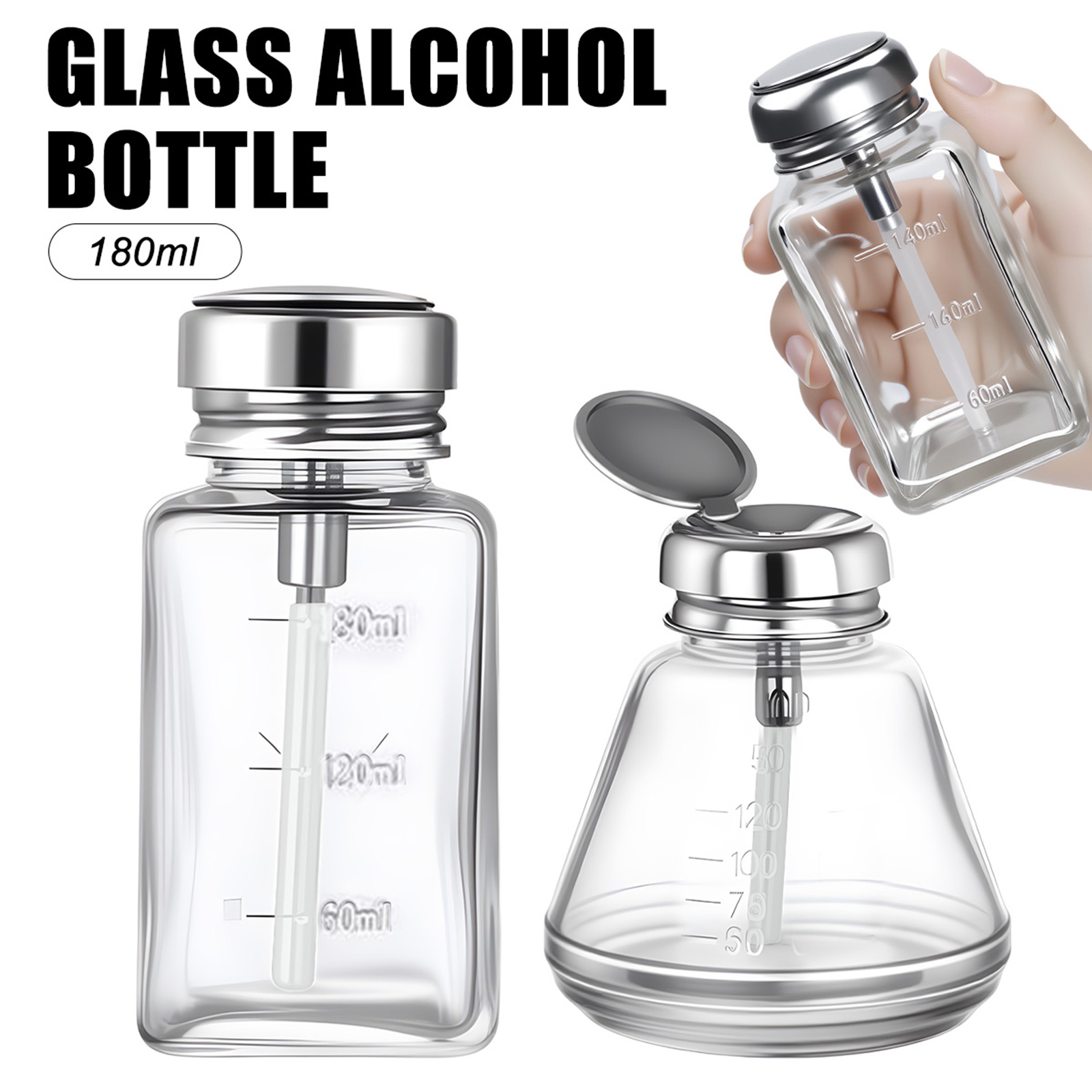 زجاجة أظافر زجاجية سعة 180 مل، - مراجعة Water Bottle Blank وسعره