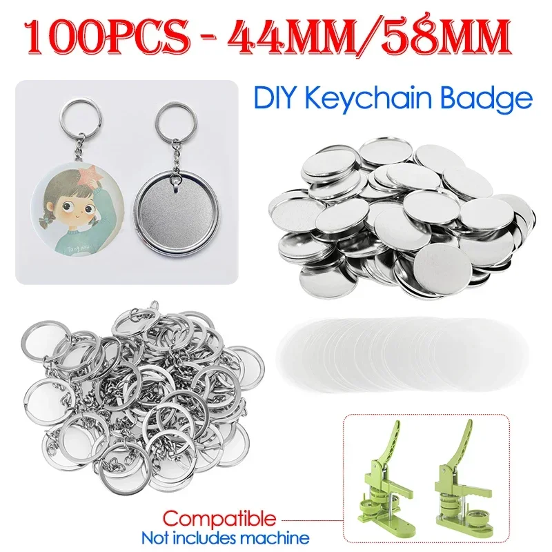 100 قطعة 44 مللي متر 58 مللي م - مراجعة Button Badge Blank وسعره