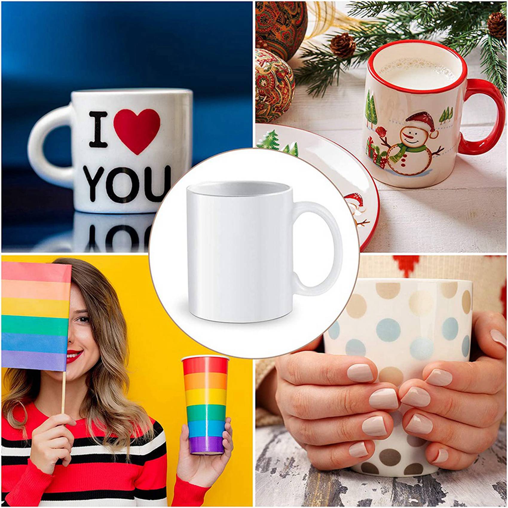 N09R-140Pcs التسامي يتقلص التف - مراجعة Sublimation Mug White وسعره