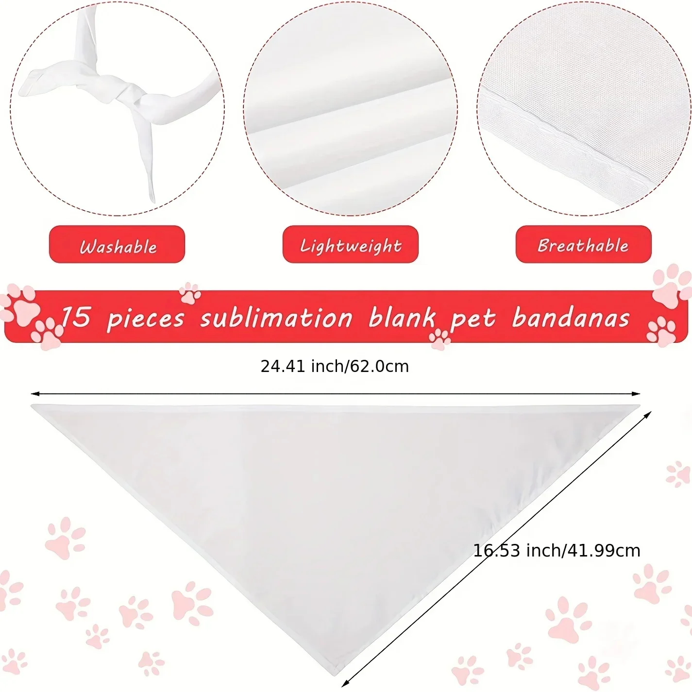 30 قطعة من عصابات الكلاب الفار - مراجعة Bandana Blank White وسعره
