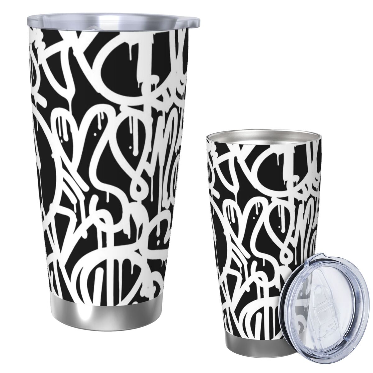 أبيض وأسود الكتابة على الجدران - مراجعة Tumbler 20Oz White وسعره