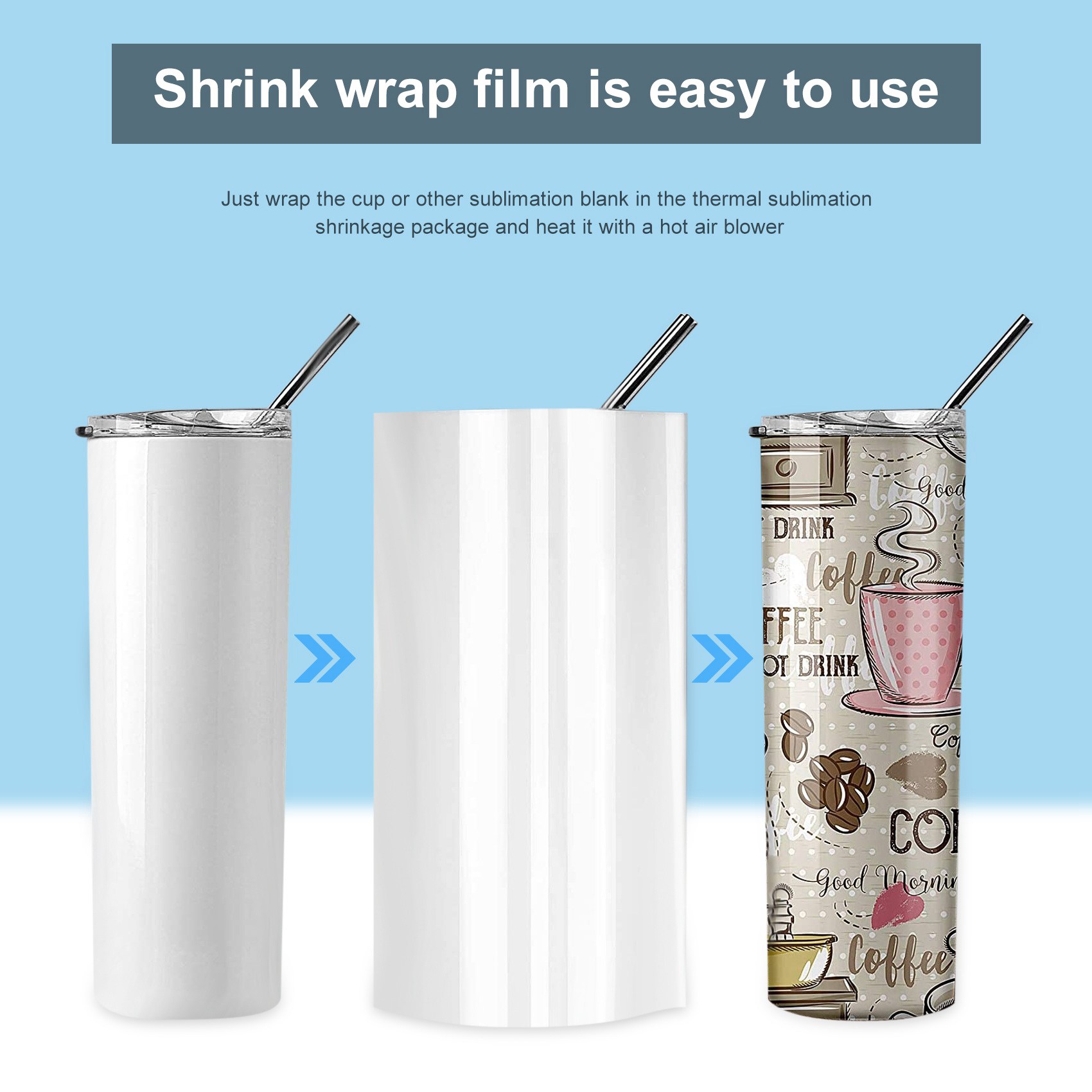 -FTGT 30 قطعة من فيلم التغليف  - مراجعة Sublimation Mug White وسعره