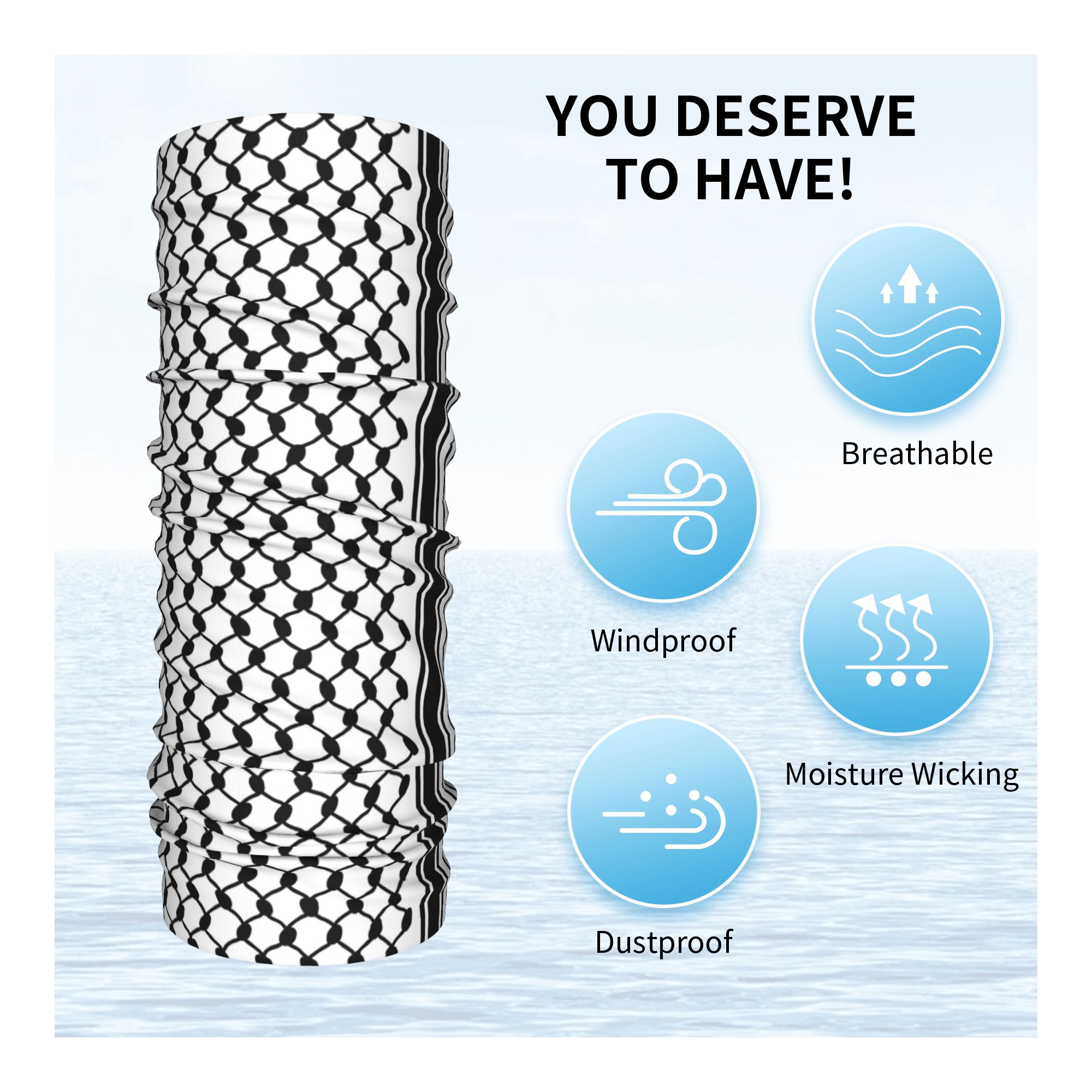 شماغ باندانا الرقبة الجراب يند - مراجعة Bandana Blank White وسعره
