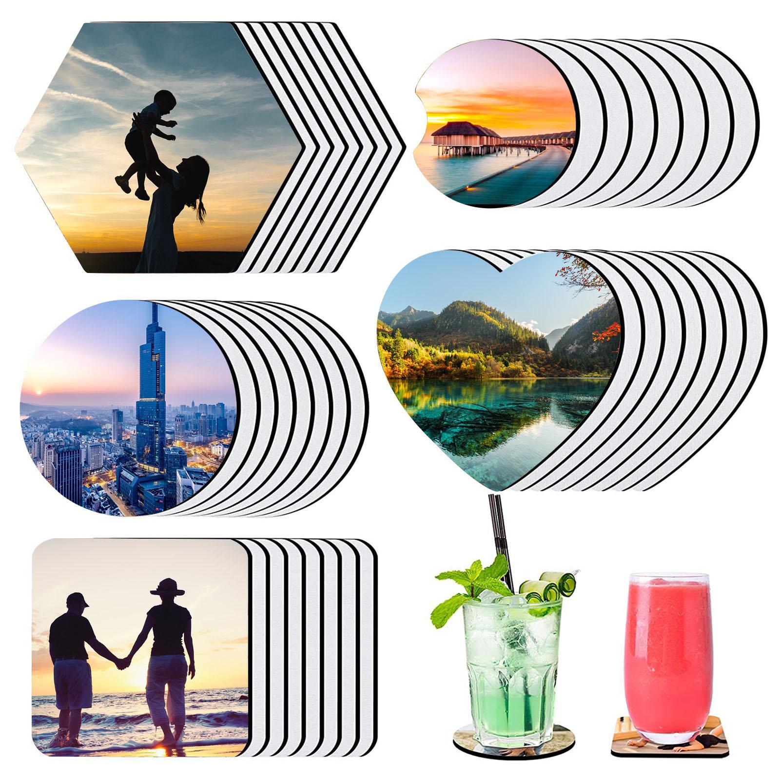 40 قطعة من حاملات الأكواب القا - مراجعة Coaster Sublimation Blank وسعره